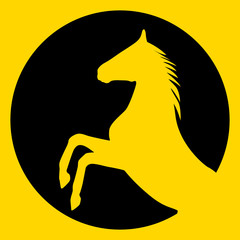 rearing up horse  vector silhouette