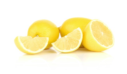 Group of lemons isolated on white