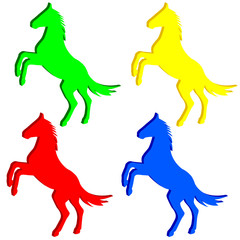 rearing up horse  vector silhouette