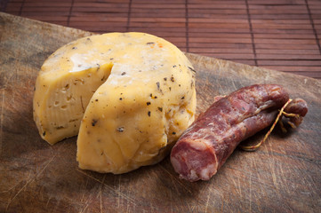 Cheese and salami.