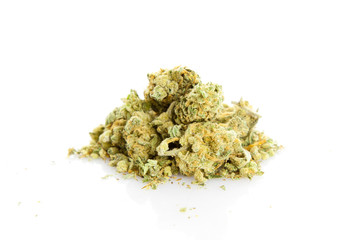 marijuana isolated on white background.  Medical Marijuana C.
