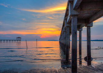 Sunset view at a fishing jetty in Port Dickson, Malaysia