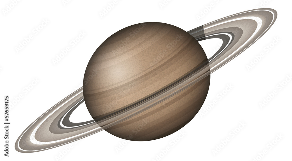 Wall mural planet saturn, isolated on white