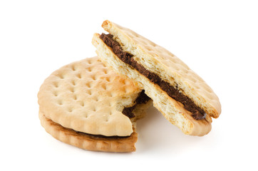 Sandwich biscuits with chocolate filling