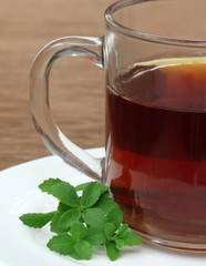 Stevia with cup of tea