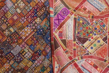 Keuken spatwand met foto Colourful carpets, India © vormenmedia