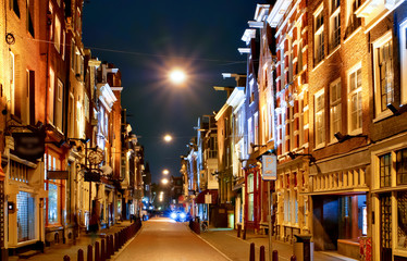 Amsterdam: typical street scenery at night. © m. letschert
