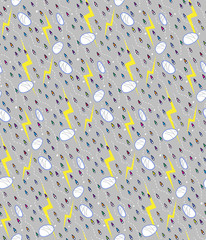 Materiał do szycia Rain and lightnings seamless pattern