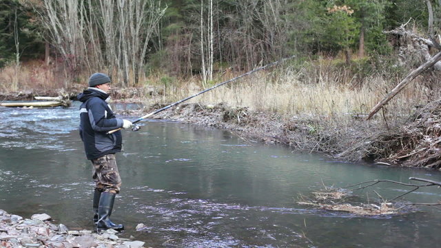 Fishing for grayling in the autumn