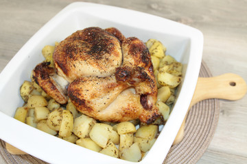 poulet et pommes de terre
