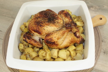 poulet et pommes de terre