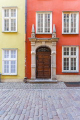 The historic entrance to the building