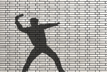 ombre de manifestant casseur