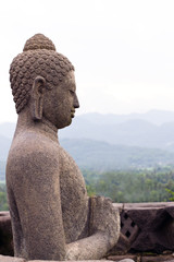 Buddha statue at Borobudur Temple. Yogyakarta, Central Java