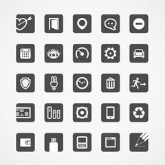 Modern square web icons collection