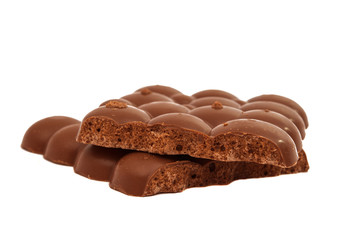 porous chocolate isolated