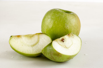 apple slices isolated on white