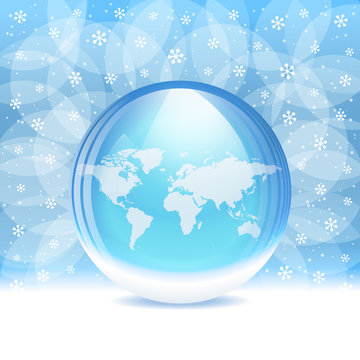 Vector Snow Globe. Layered.