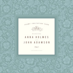 Vintage wedding card vector