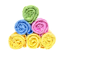 Hand towels over white background