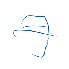 Vector Logo Man with hat - obrazy, fototapety, plakaty