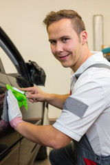 Car wrapping specialist cutting adhesive foil or film