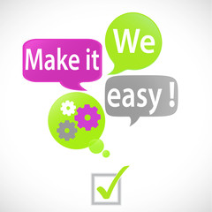 bulles vert fuchsia : we make it easy (anglais)