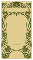 Abstract framework from the bound plants in style art-nouveau