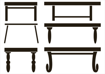 furniture a table icons isolated on white background