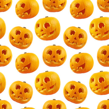 Seamless Jack-o'-lanterns pumpkin pattern