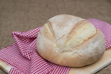 Freshly baked French pain de campagne loaf of bread