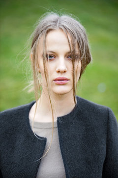 woman fashion model outdoor portrait