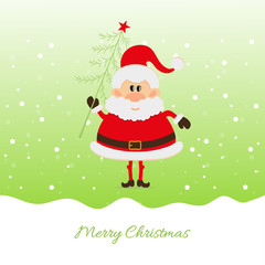 Santa Claus with Christmas tree The Christmas card