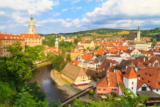 Cesky Krumlov / Krumau, View on Castle Tower, UNESCO World Herit