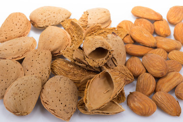 almonds in shell and peeled