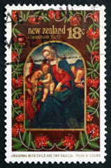 Postage stamp New Zealand 1982 Madonna with Child