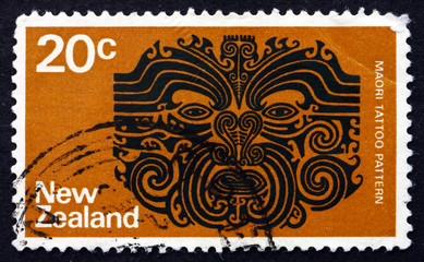 Postage stamp New Zealand 1971 Maori Tattoo Pattern