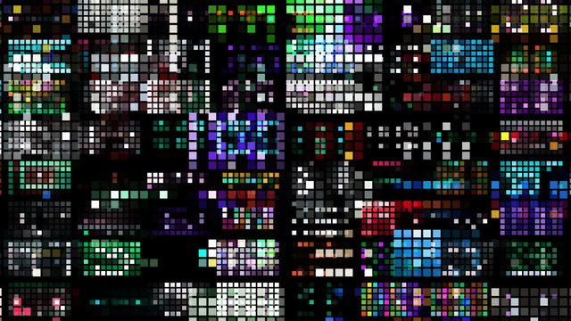abstract colourful pattern of LED light squares