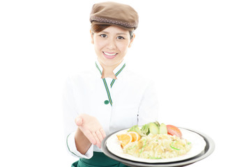 笑顔のウェイトレス