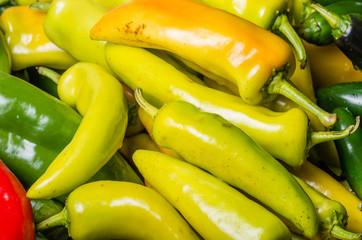 Hot peppers on display ready to use