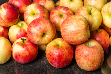 Jonagold apples on counter ready to use