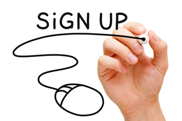 Hand Drawing Sign Up Concept