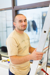 Fototapeta premium Smiling Electrician Man
