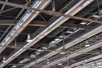 Cercles muraux Bâtiment industriel Ventilation industrielle par tubes, climatisation