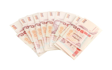 Thai money on white background