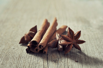 Cinnamon sticks with anis
