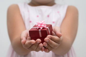 Hand with gift box