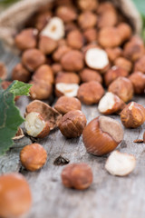 Portion of Hazelnuts