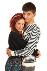 Embraced happy couple