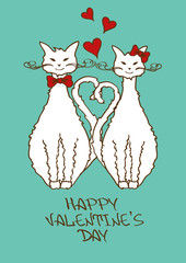 Valentine's card with beloved cats